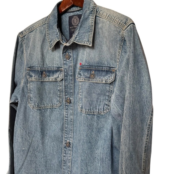 Buffalo David Bitton Jeremy Bleached & Blast Denim Shirt | Men’s‎ Size L Large - Picture 2 of 11
